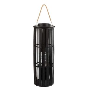 LANTERN TUBE BAMBOO BLACK LARGE