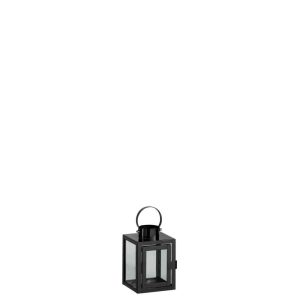 LANTERN SQUARE STEEL/GLASS BLACK