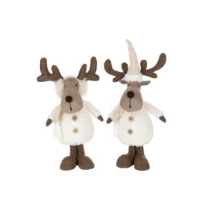 REINDEER SCARF TEXTILE BEIGE/BROWN LARGE ASSORTMENT OF 2