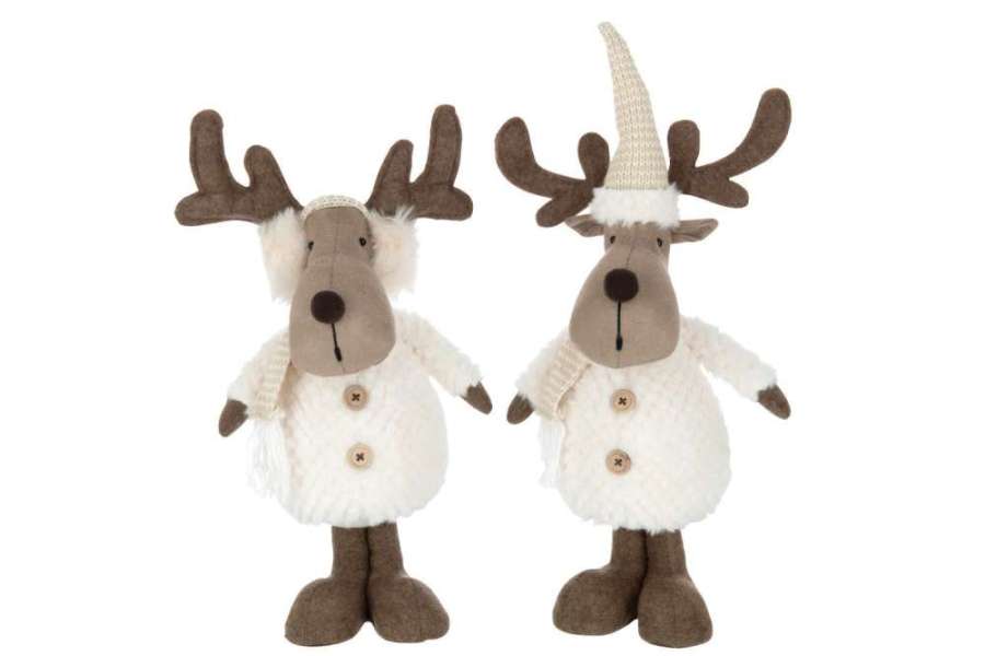 REINDEER SCARF TEXTILE BEIGE/BROWN LARGE ASSORTMENT OF 2