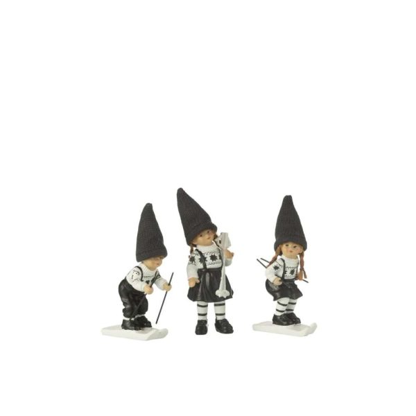 KIDS SKIING RESIN BLACK/WHITE SMALL ASSORTMENT OF 3