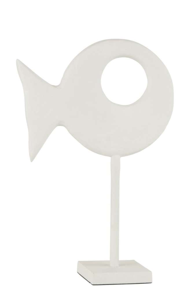 FIGURE FISH ON FOOT ALUMINIUM WHITE LARGE