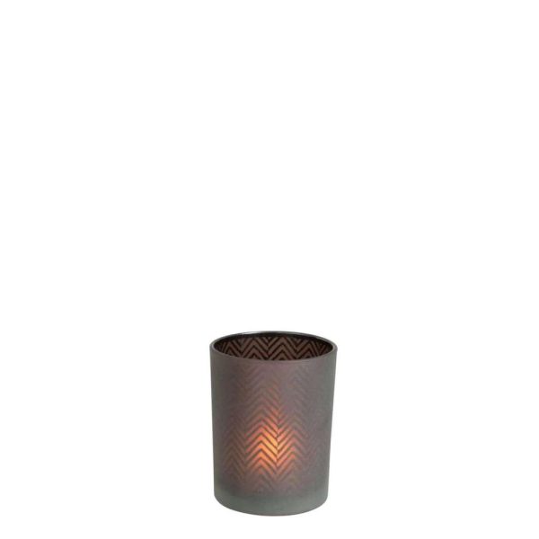 HURRICANE CHEVRON GLASS BROWN SMALL