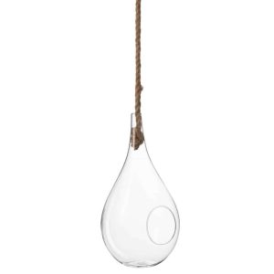 TERRARIUM TEAR GLASS/ROPE TRANSPARENT