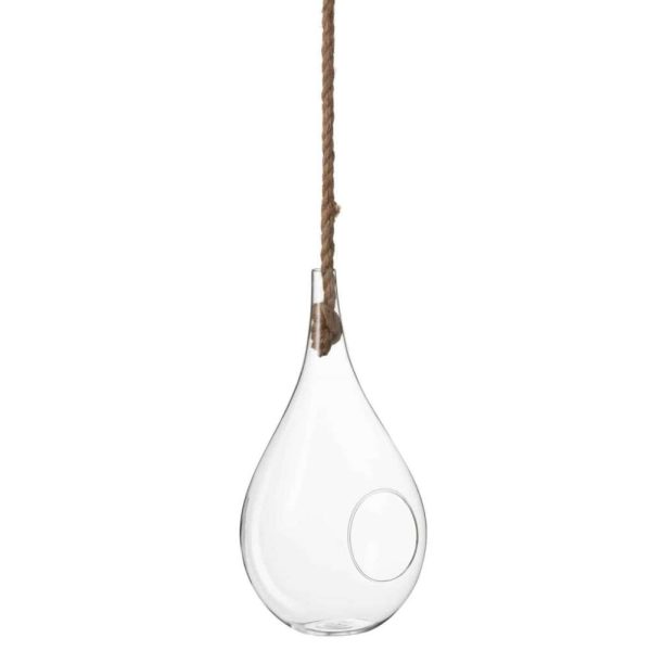 TERRARIUM TEAR GLASS/ROPE TRANSPARENT