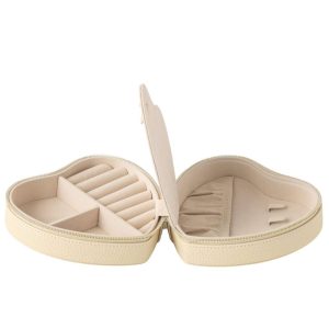 JEWELLERY BOX HEART ARTIFICIAL LEATHER BEIGE