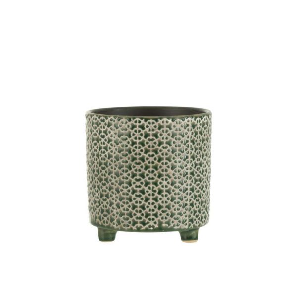 FLOWERPOT FLOWER CERAMIC GREEN LARGE