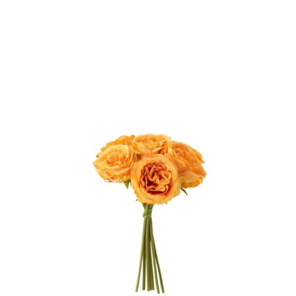 BOUQUET ROSES 7PIECES PLASTIC ORANGE