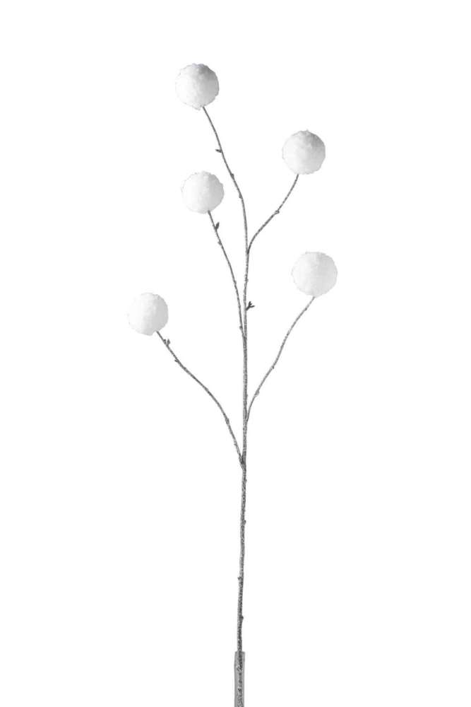 BRANCH POMPOM PLASTIC WHITE LARGE