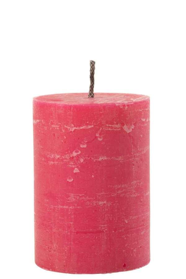 OUTDOOR CANDLE PILLAR PARAFFIN PINK MEDIUM-95HOURS
