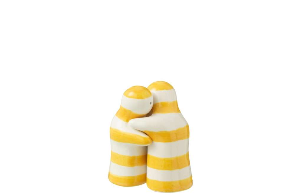 SALT&PEPPER GRANADA STRIPES CERAMIC WHITE/YELLOW