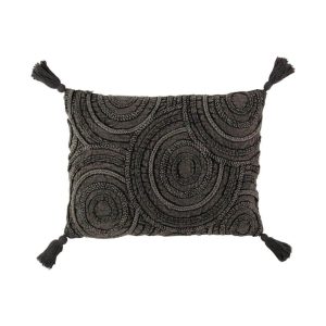 CUSHION CIRCLE COTTON RECTANGLE DARK GREY