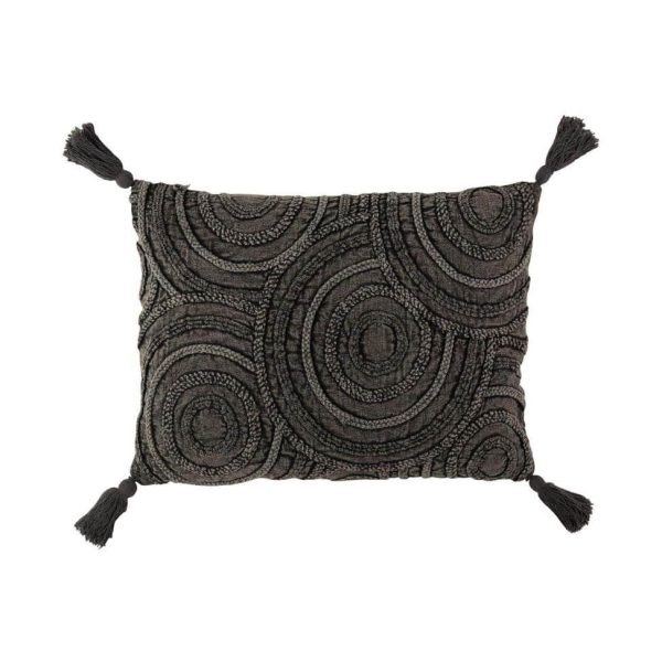 CUSHION CIRCLE COTTON RECTANGLE DARK GREY