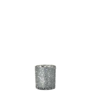 TEALIGHT HOLDER PEARLS GLASS LIGHT BLUE SMALL