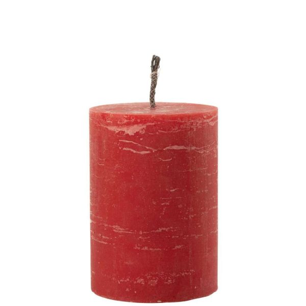 OUTDOOR CANDLE PILLAR PARAFFIN RED MEDIUM-95HOURS
