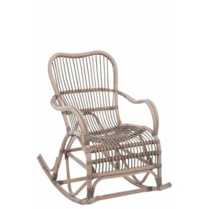 ROCKING CHAIR RATTAN GREY