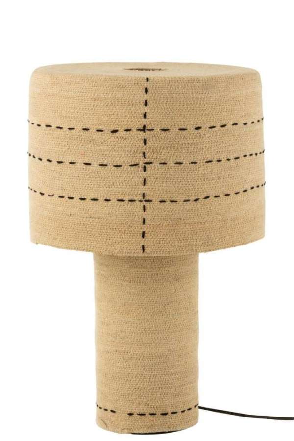 TABLE LAMP DOTTED LINES SEAGRASS NATURAL/BLACK