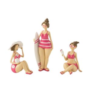 BEACH LADIES RESIN PINK ASSORTMENT OF 3