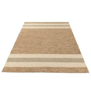 RUG MOTTLED+STRIPES WOOL MIX