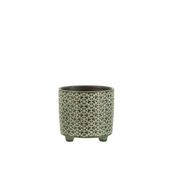 FLOWERPOT FLOWER CERAMIC GREEN SMALL