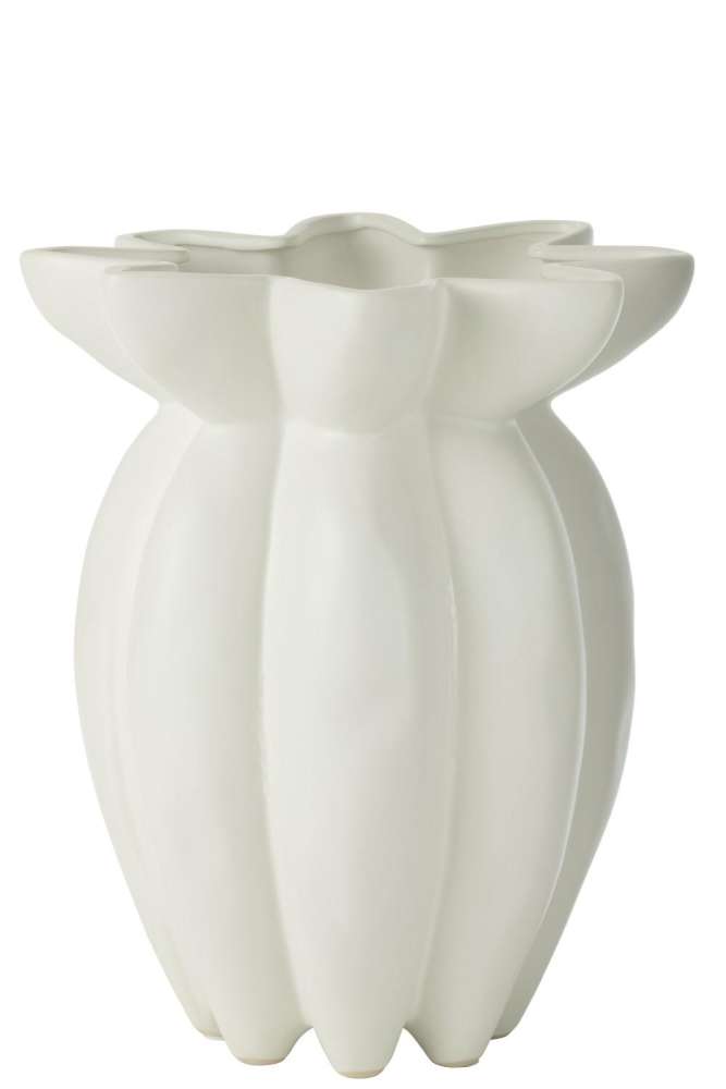 VASE LOTUS CERAMIC WHITE LARGE