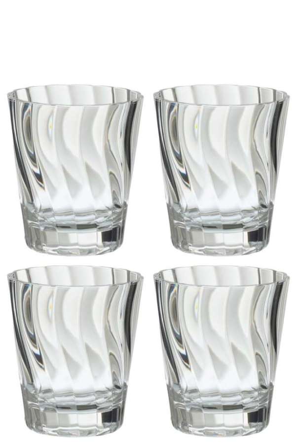 BOX OF 4 DRINK GLASS PLASTIC TRANSPARENT