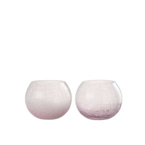 HURRICANE ORB CRAQUELURE GLASS PURPLE MEDIUM ASSORTMENT OF 2