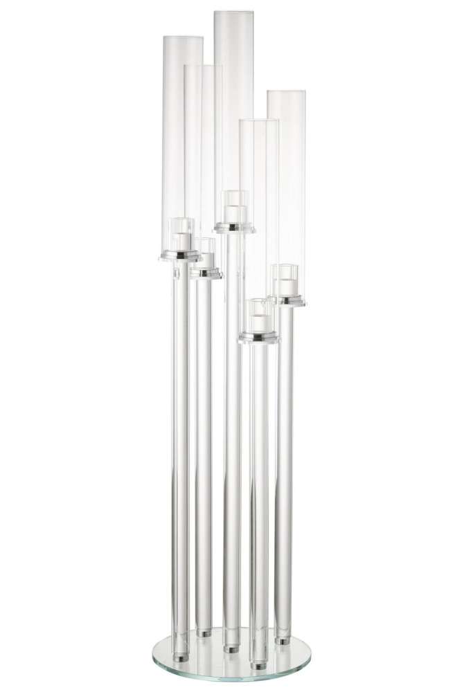 CANDLE HOLDER 5 THIN GLASS TRANSPARENT