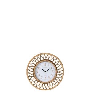 WALL CLOCK WONDER RATTAN/PLYWOOD NATURAL/WHITE SMALL