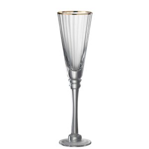 DRINKING GLASS CHAMPAGNE RIM GLASS TRANSPARENT/GOLD