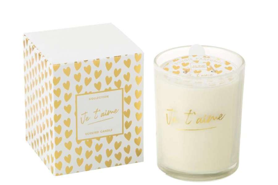 SCENTED CANDLE JE T'AIME WAX GOLD COLORED LARGE