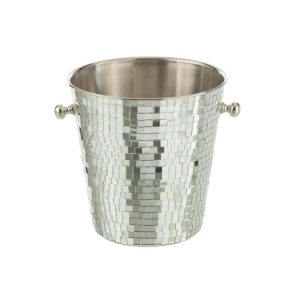 ICE BUCKET MOSAIC STAINLESS STEEL SILVER COLORED
