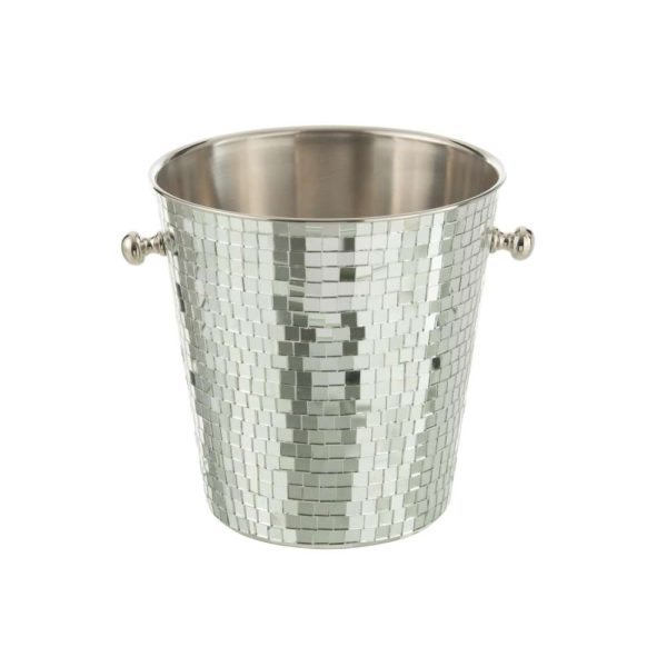 ICE BUCKET MOSAIC STAINLESS STEEL SILVER COLORED