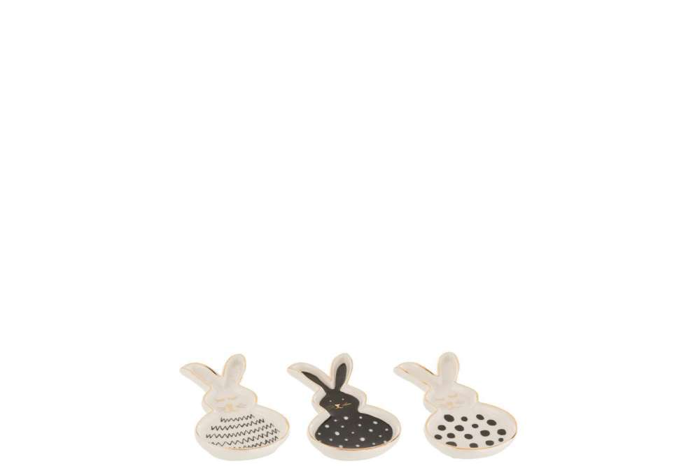 DISH RABBIT CERAMIC SMALL ASSORTMENT OF 3