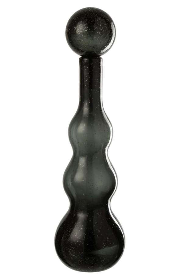 BOTTLE + STOP CAROL GLASS BLACK LARGE