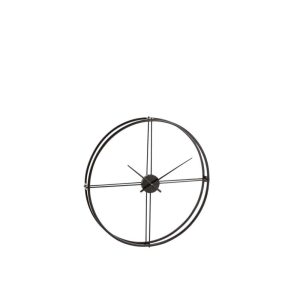 CLOCK ROUND METAL BLACK SMALL