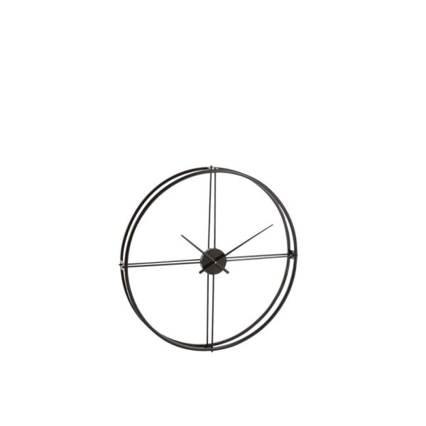 CLOCK ROUND METAL BLACK SMALL