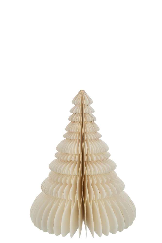 CHRISTMAS TREE FOLDING PAPER CREAM WHITE LARGE