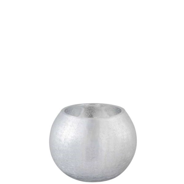 HURRICANE BALL CRACKLE GLASS MAT/SHINY SILVER MEDIUM