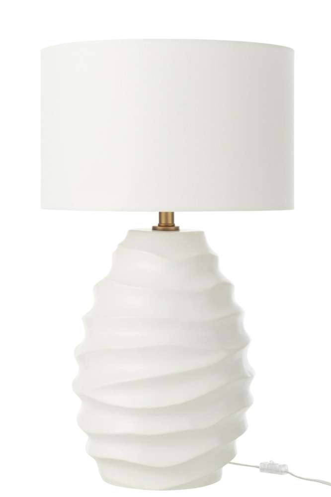 TABLE LAMP WAVING CERAMIC WHITE