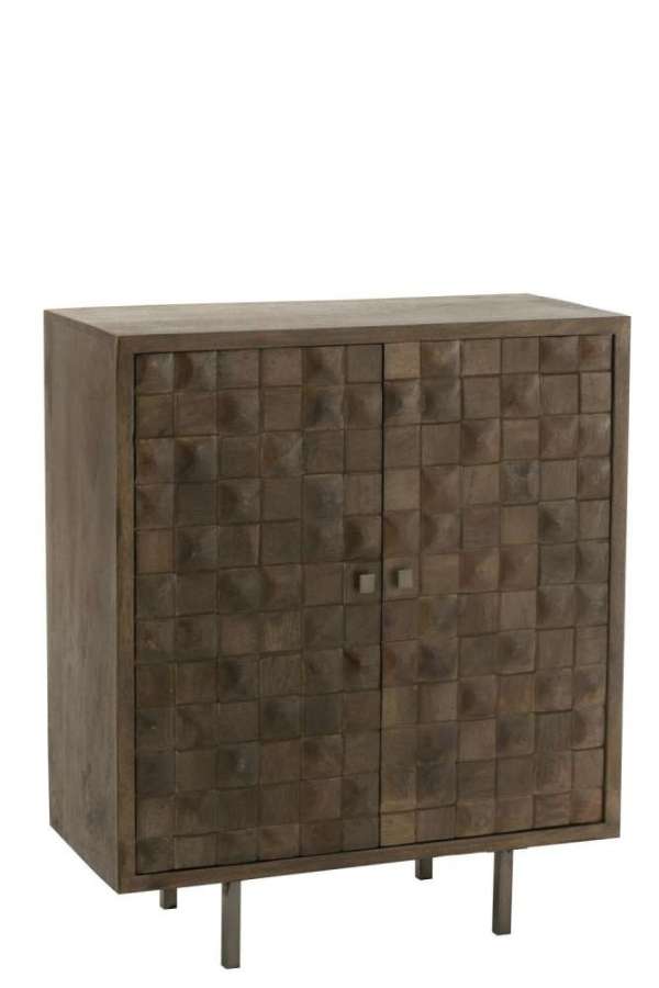 CUPBOARD PINO METAL/MANGO WOOD BROWN/GREY