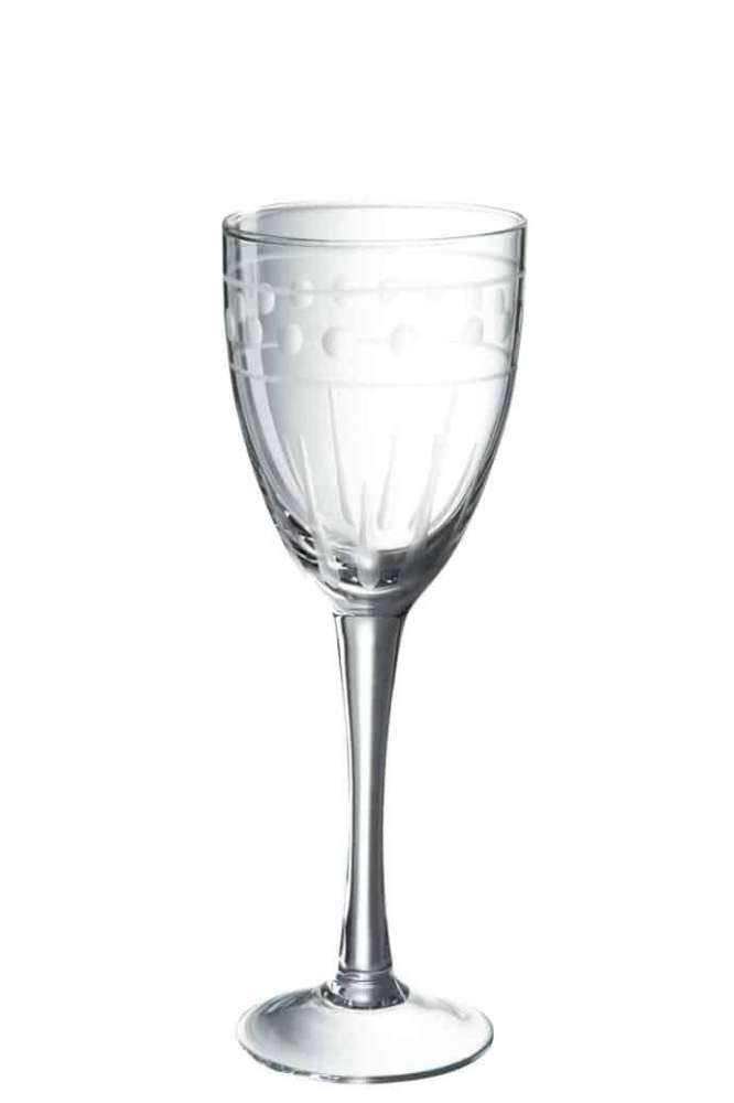 WINE GLASS BALL PATTERN GLASS TRANSPARENT 8X8X22CM