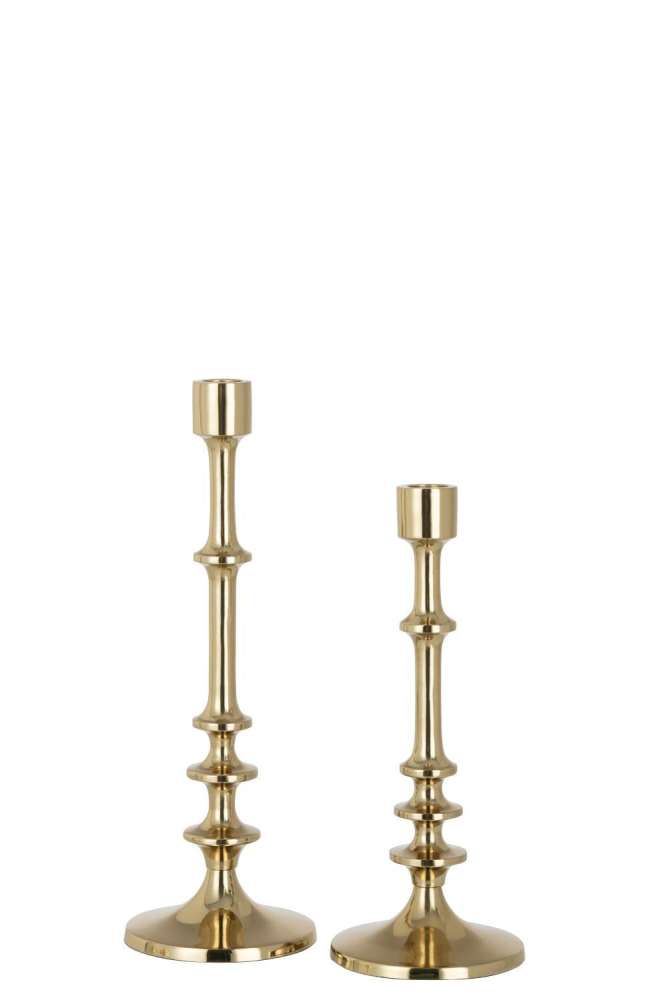 SET OF 2 CANDLESTICK NEO ALUMINIUM GOLD