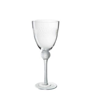 WINEGLASS ETCHING GLASS TRANSPARENT 9x24CM