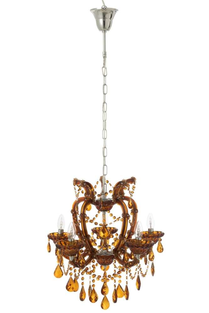 CEILING LAMP CHANDELIER ANTIQUE GLASS BROWN
