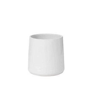FLOWER POT ROUND CERAMIC WHITE LARGE
