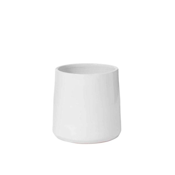 FLOWER POT ROUND CERAMIC WHITE LARGE