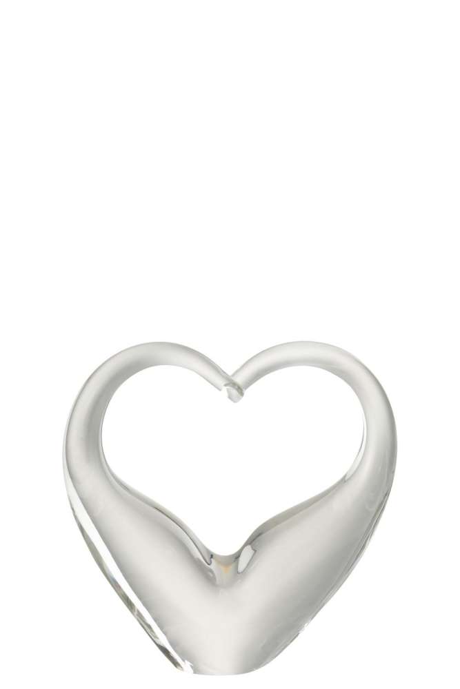 PAPERWEIGHT HEART GLASS TRANSPARENT SMALL