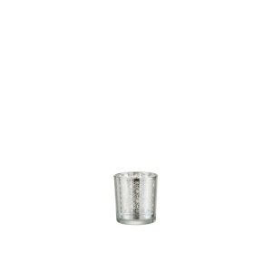TEALIGHT HOLDER ORIENTAL GLASS SILVER