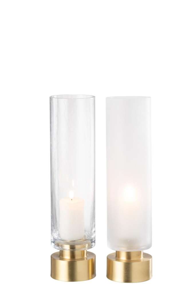 CANDLEHOLDER/VASE PIA GLASS/COPPER TRANSPARENT/GOLD LARGE ASSORTMENT OF 2